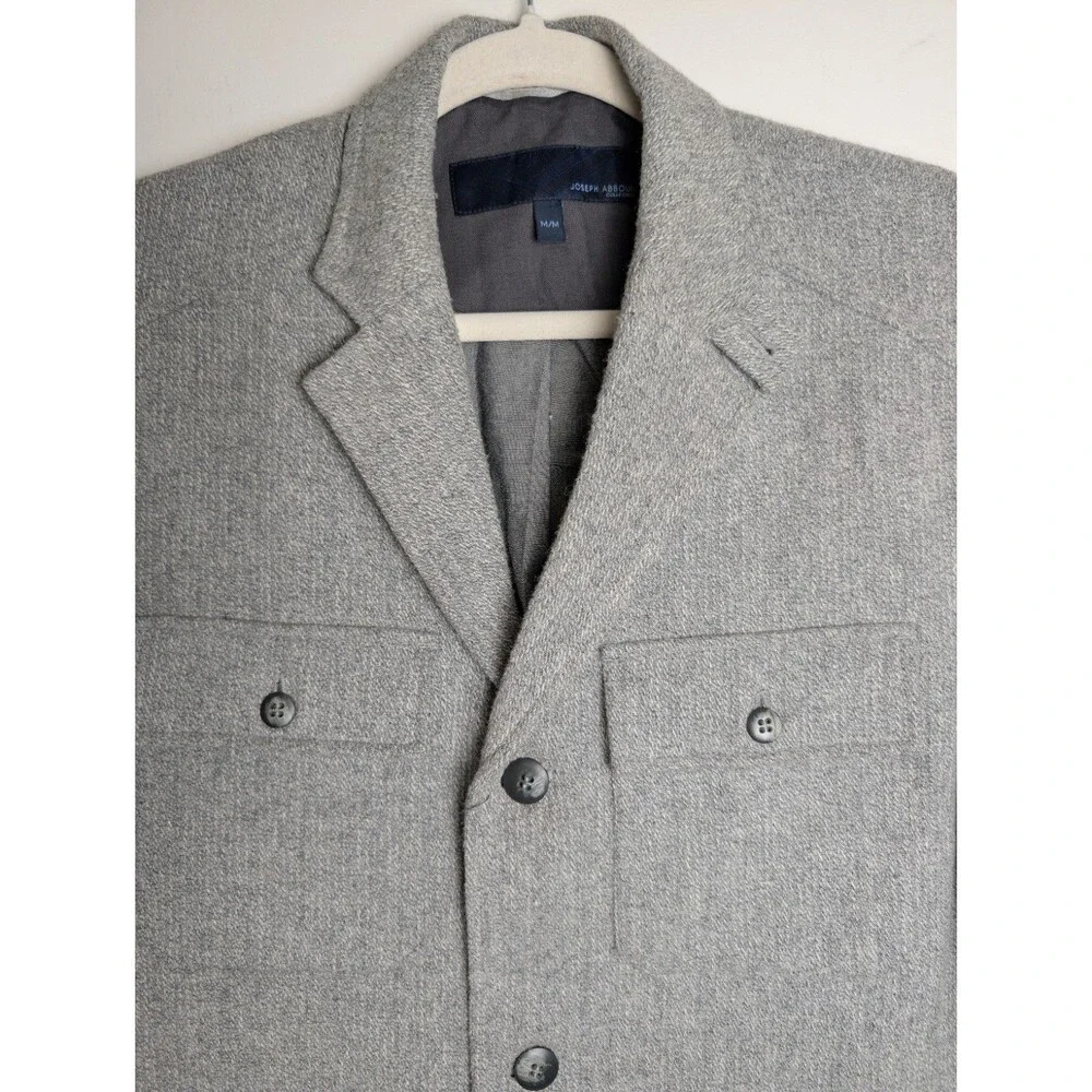Joseph Abboud Collection Gray Wool Blend Safari Jacket Sport Coat Blazer Size M
